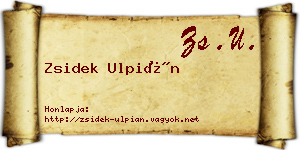 Zsidek Ulpián névjegykártya